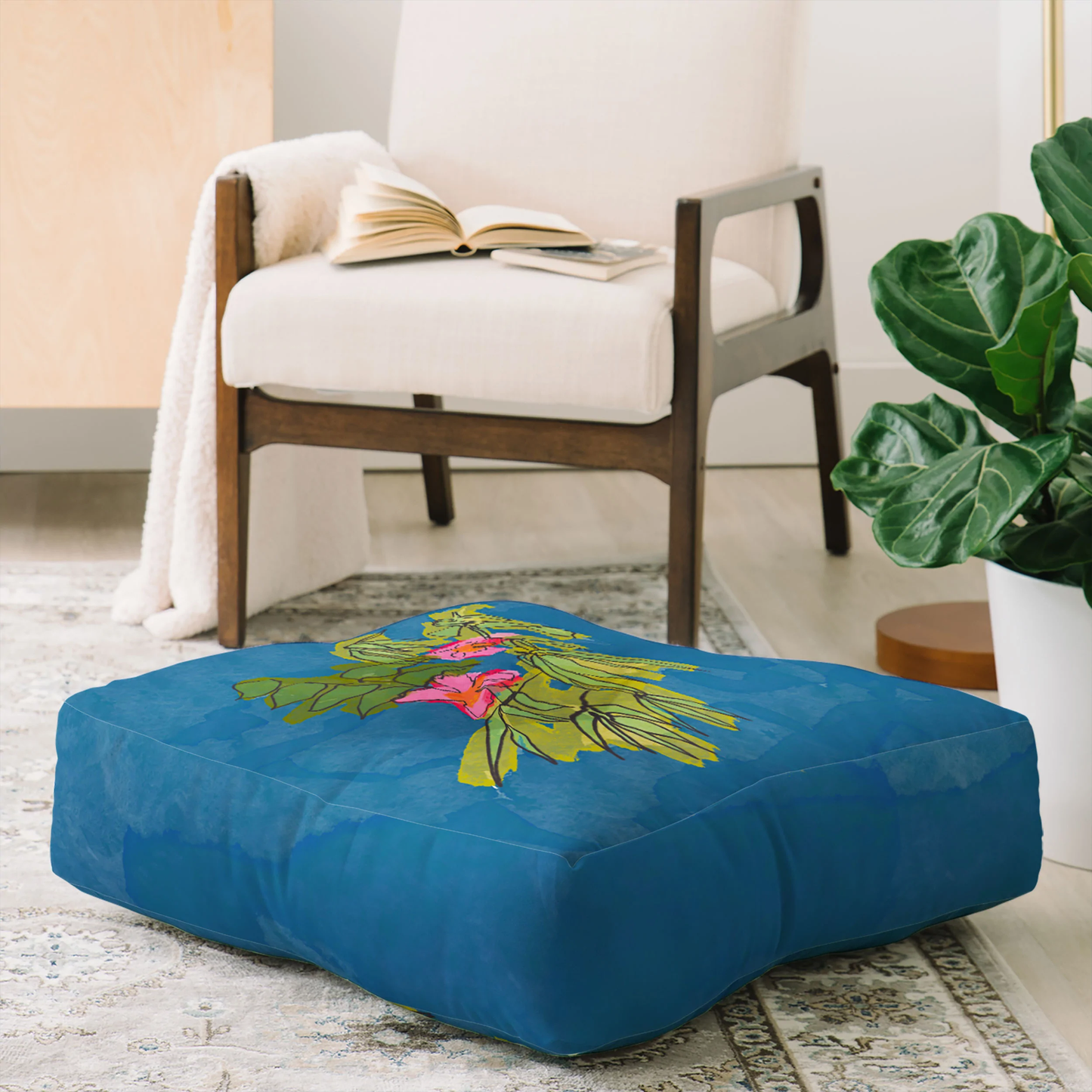 Flowers on Captiva Floor Pillow