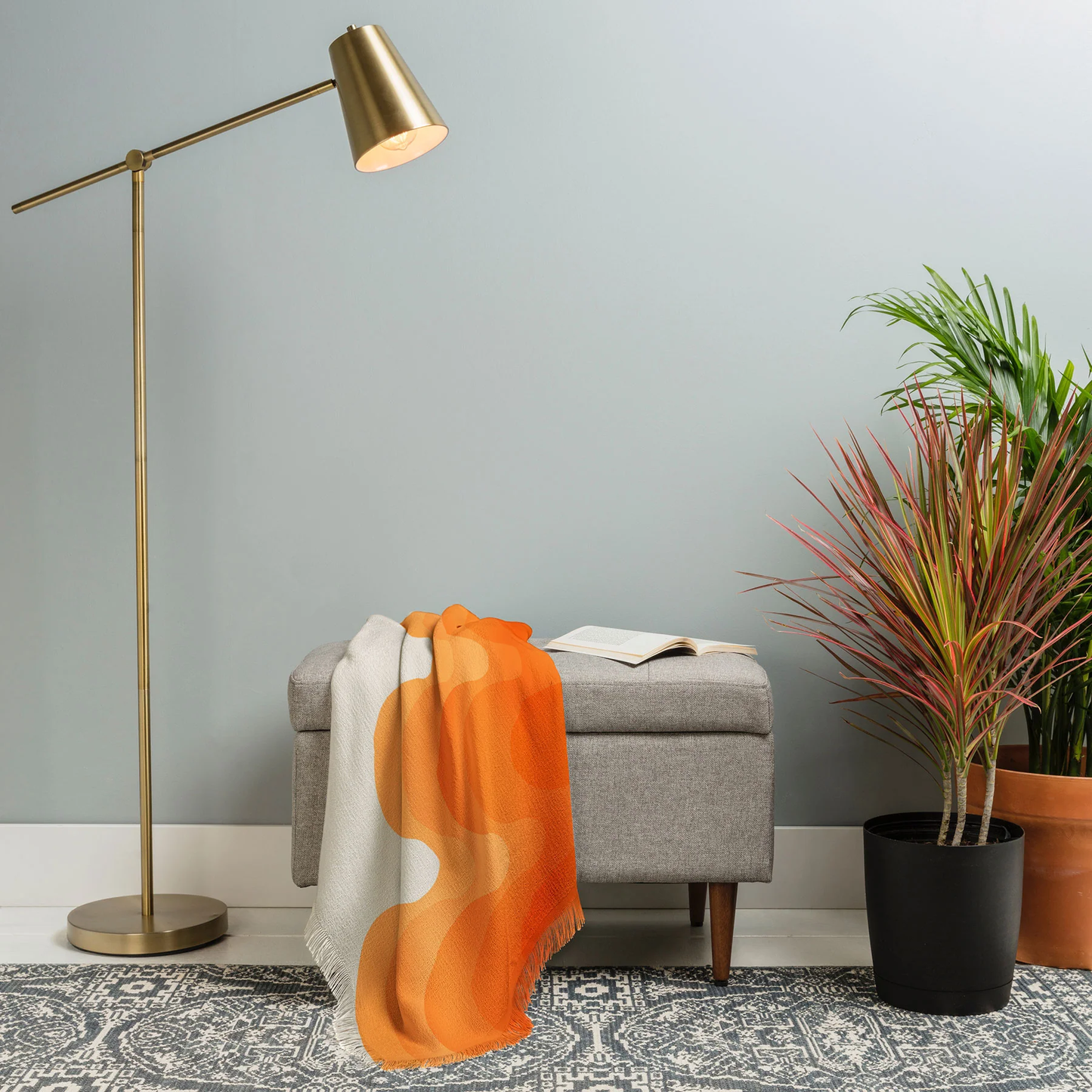 Echoes Creamsicle Throw Blanket - Lightweight