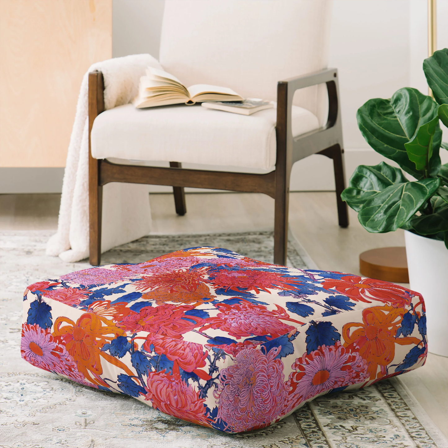 Moody Blooms Floor Pillow