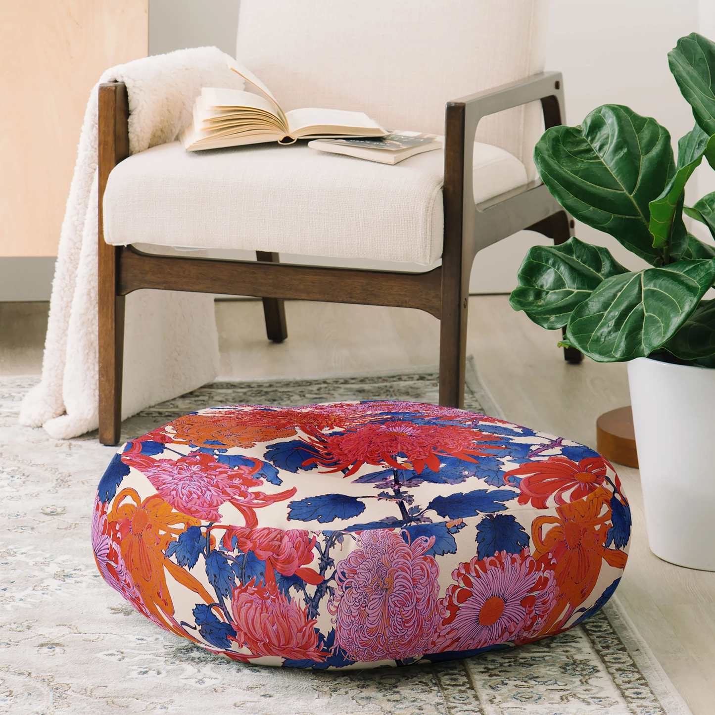 Moody Blooms Floor Pillow