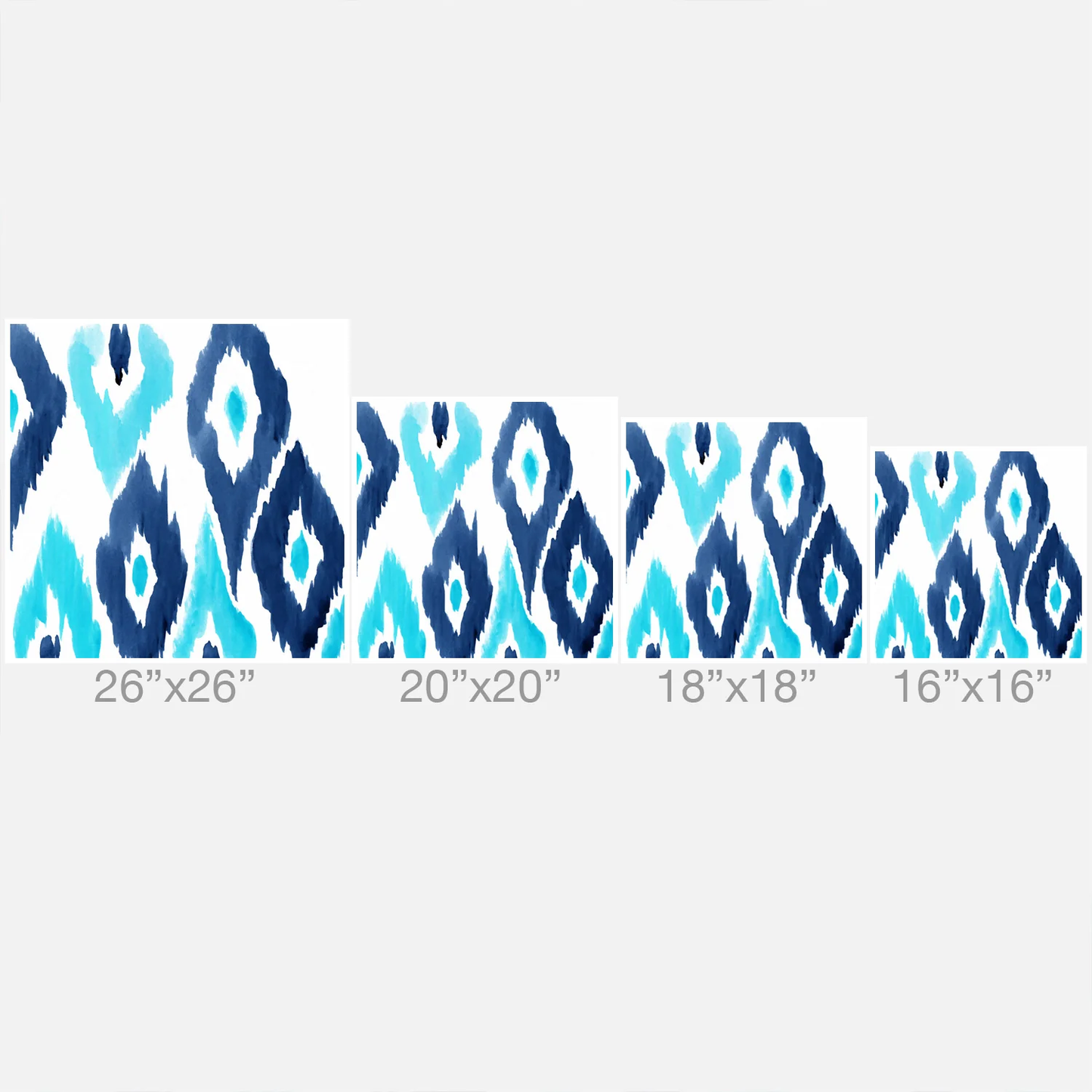 Malibu Blue Ikat Throw Pillow