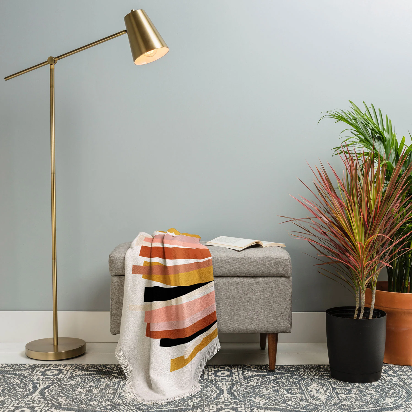 Linear Stack Throw Blanket - Lightweight