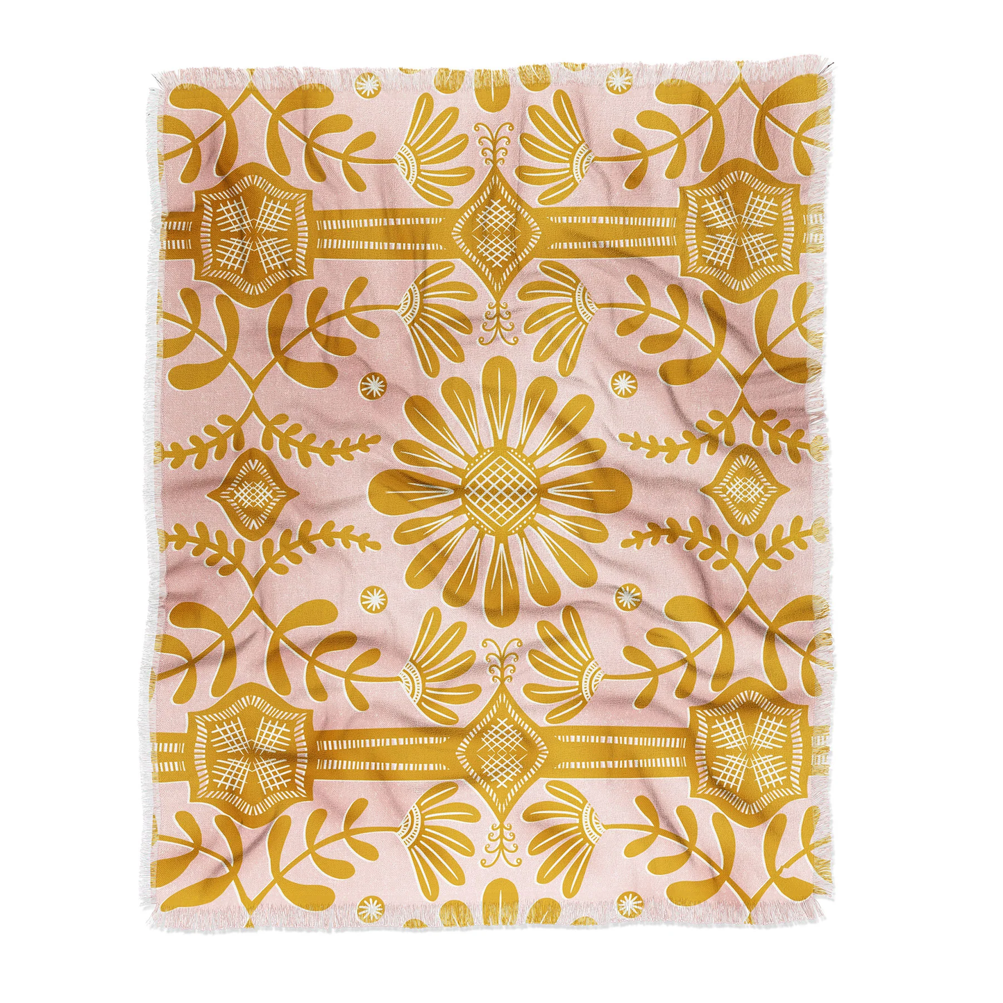 Boho Florals Throw Blanket