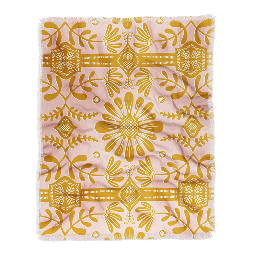 Boho Florals Throw Blanket - Lightweight