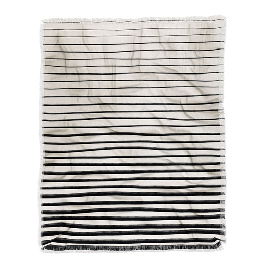 Black Lines Throw Blanket - Lightweight