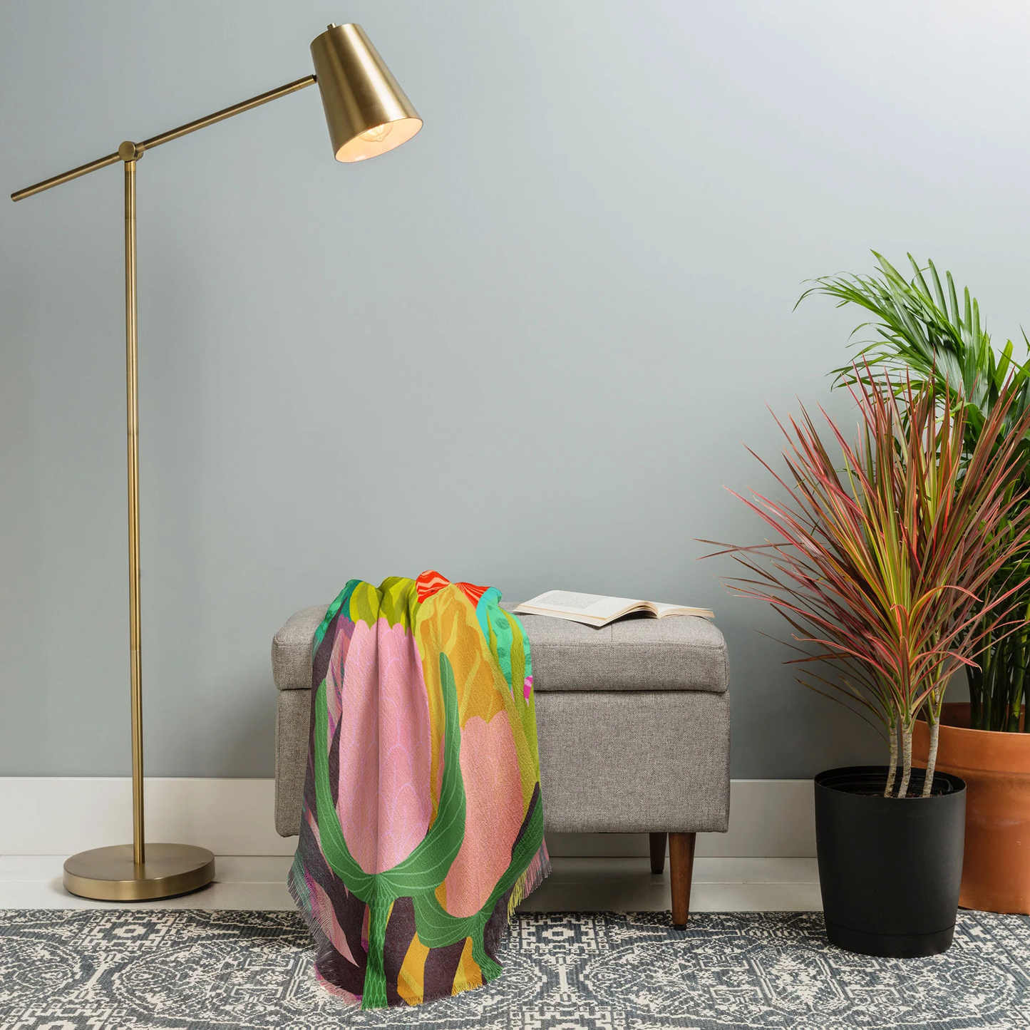 Tropical Garden Throw Blanket - Lightweight