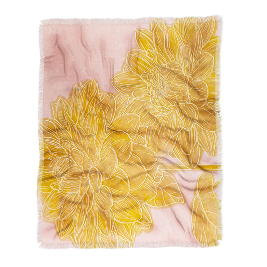 Dahlias Throw Blanket - Lightweight