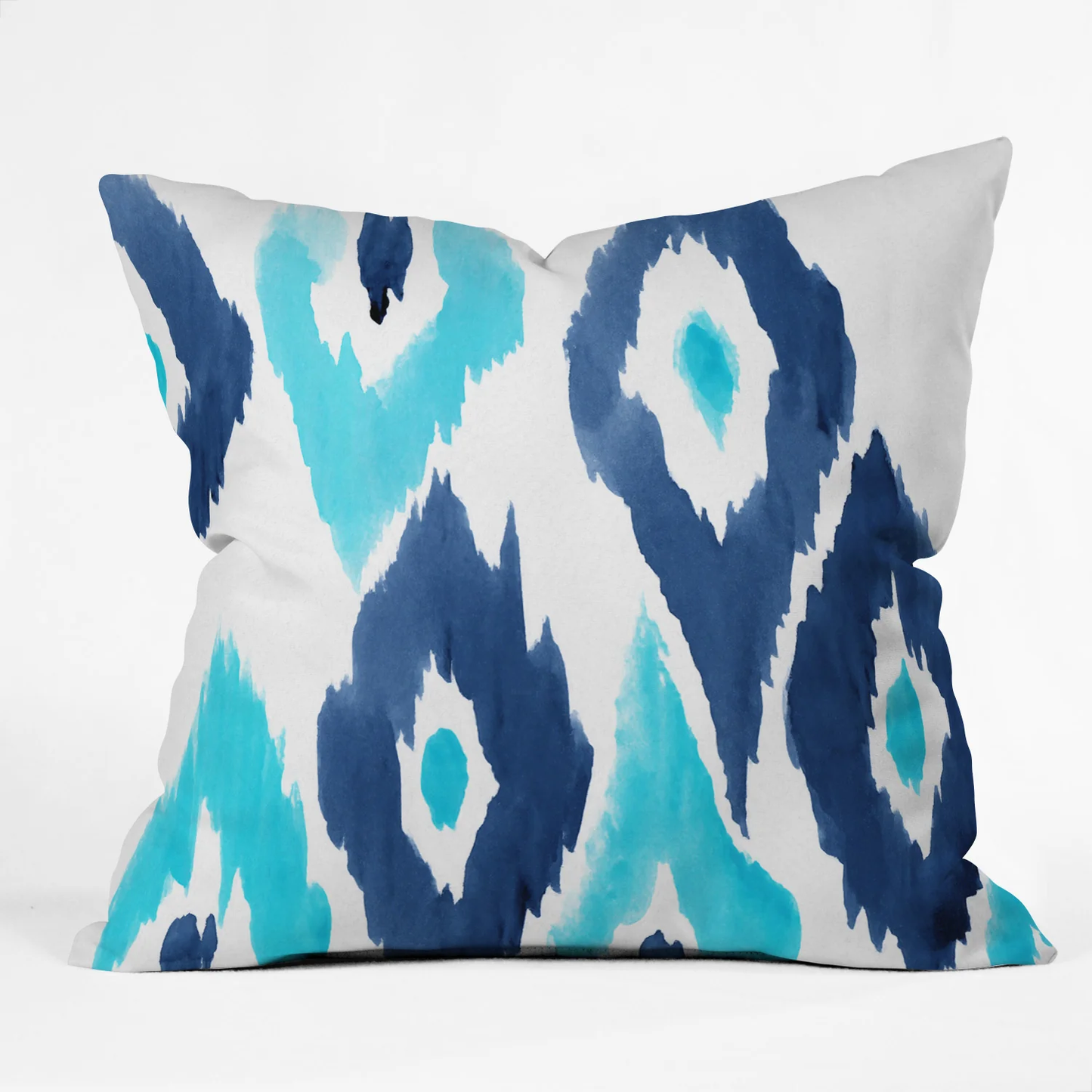 Malibu Blue Ikat Throw Pillow