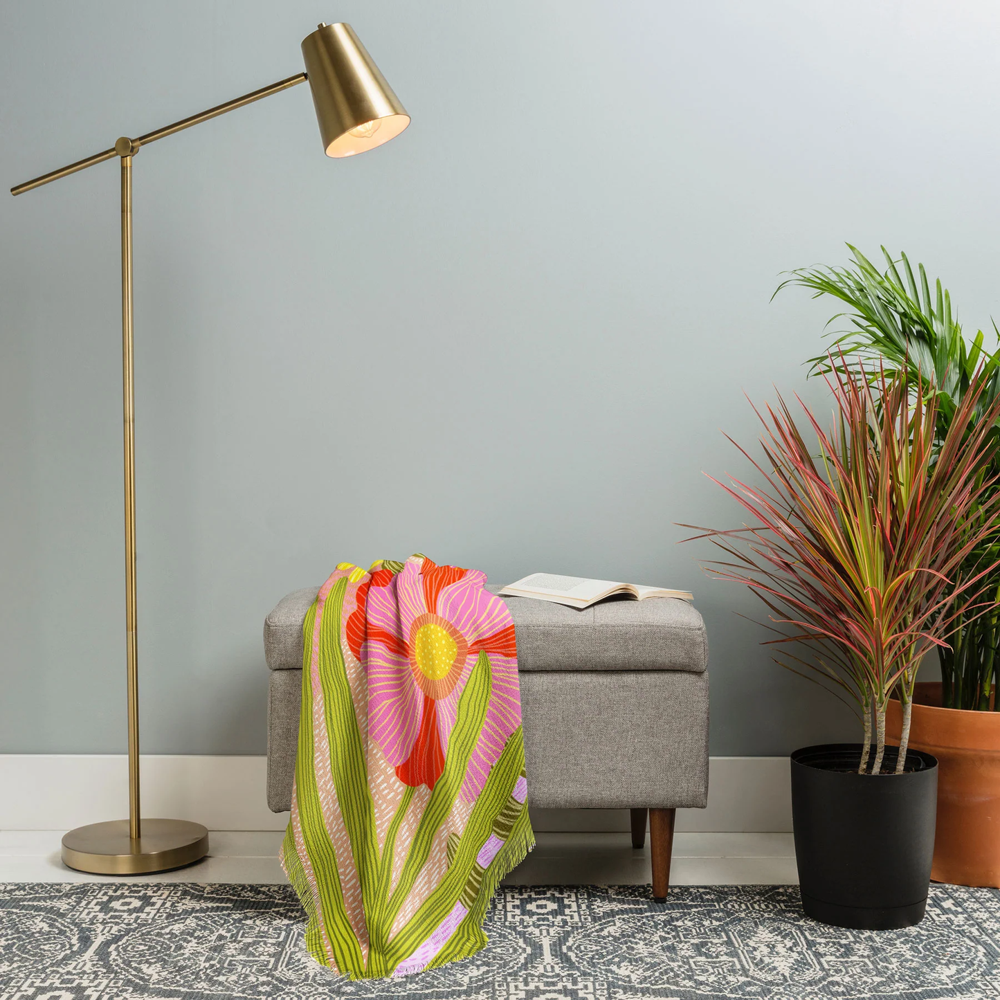 Modern Botanicals Throw Blanket