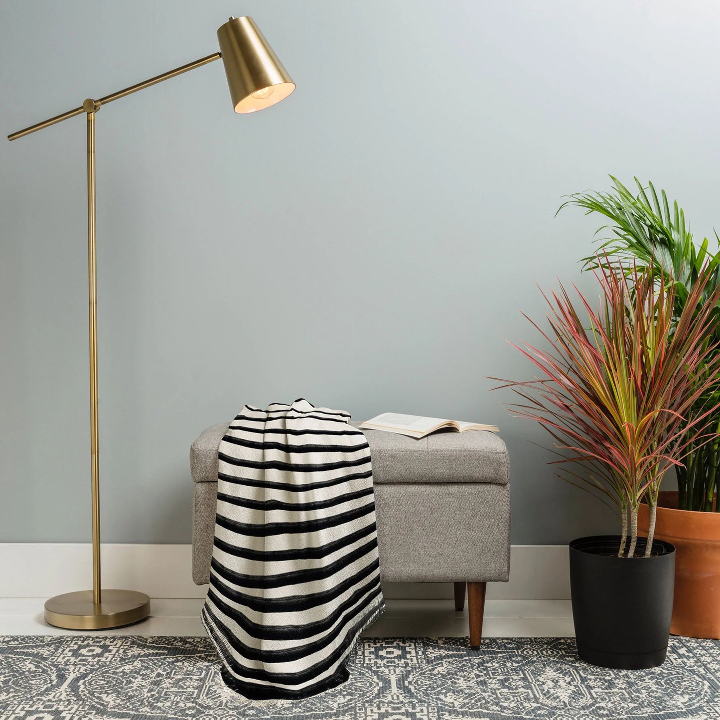 Black Lines Throw Blanket - Lightweight