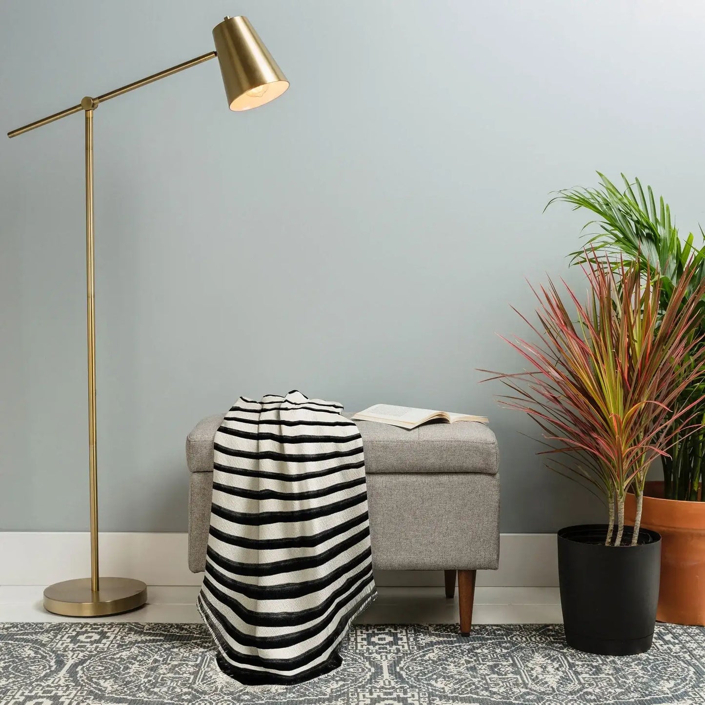 Black Lines Throw Blanket - Lightweight