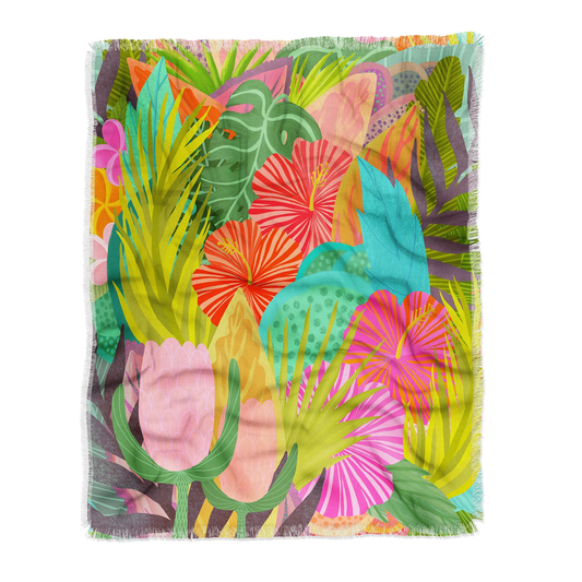 Tropical Garden Throw Blanket - Lightweight