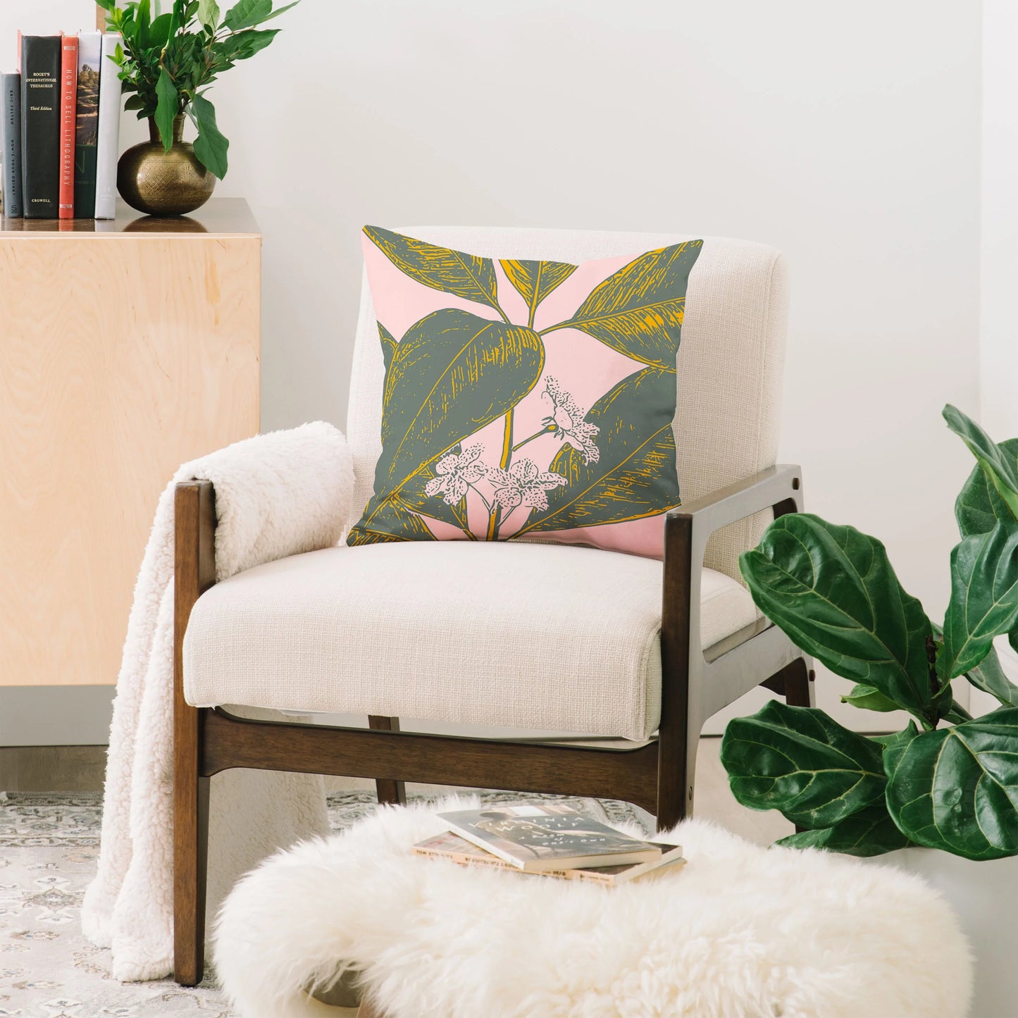 Modern Botanical Throw Pillow