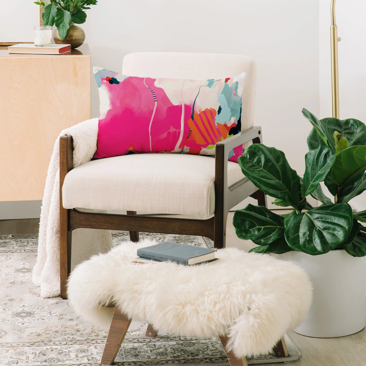 Pink Sky Lumbar Throw Pillow