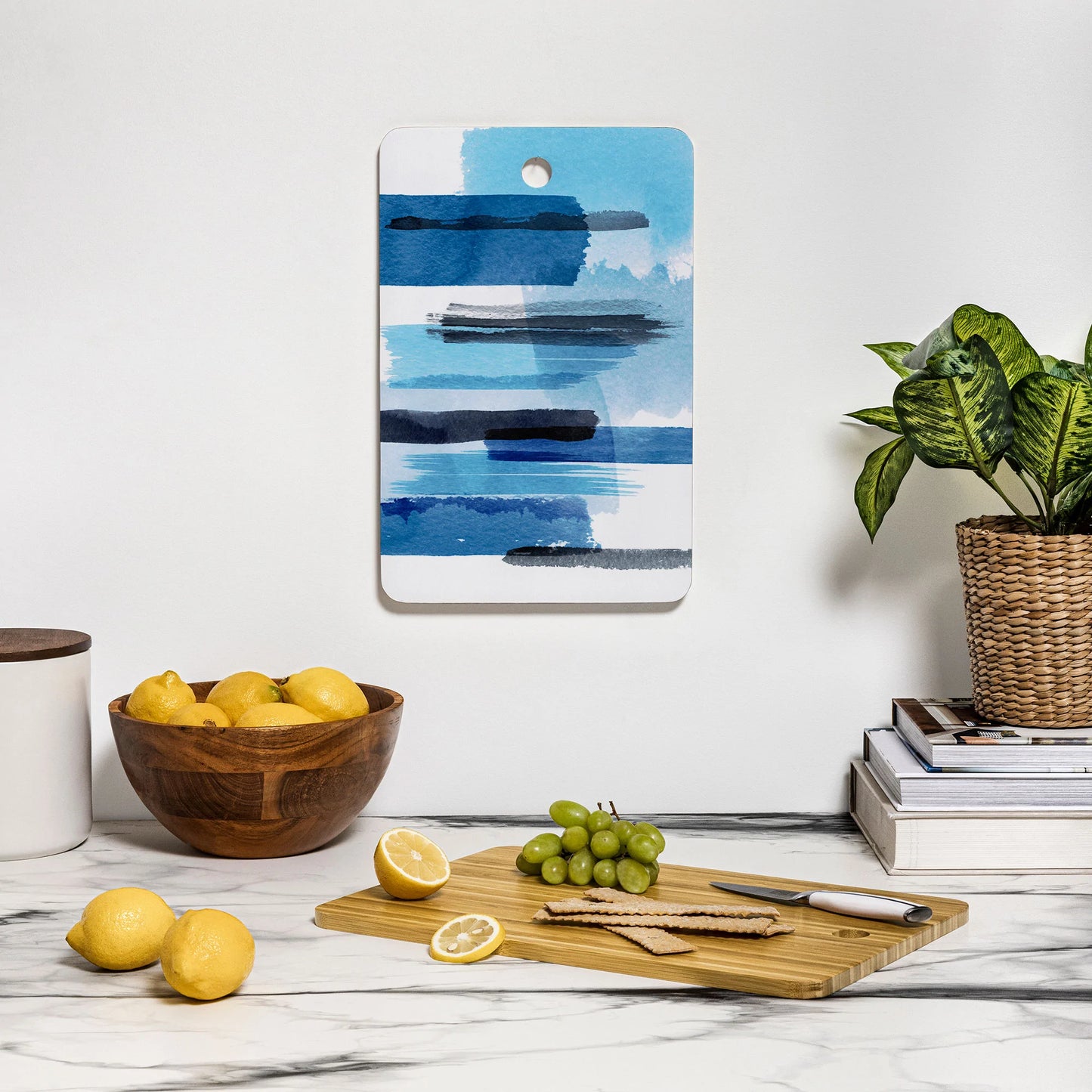 Feelings Blue Bamboo Cutting Board