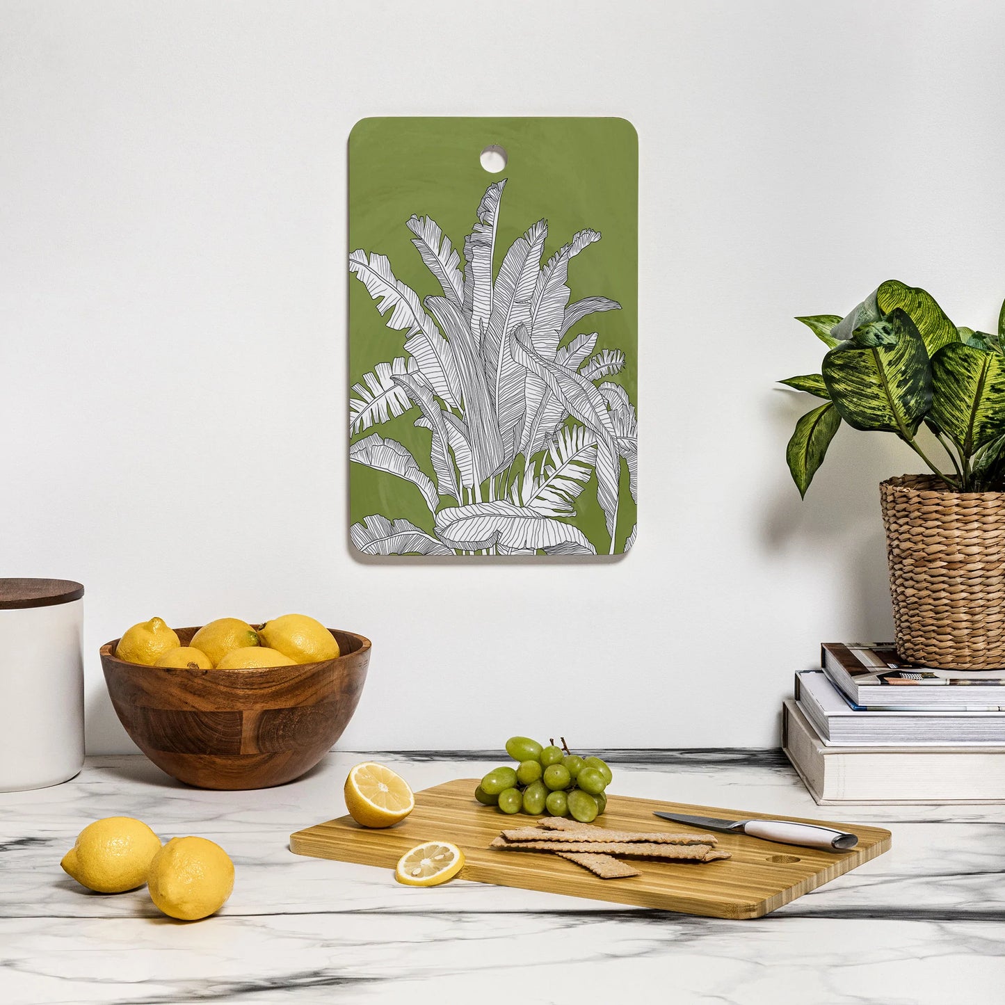 Banana Leaves Bamboo Cutting Board