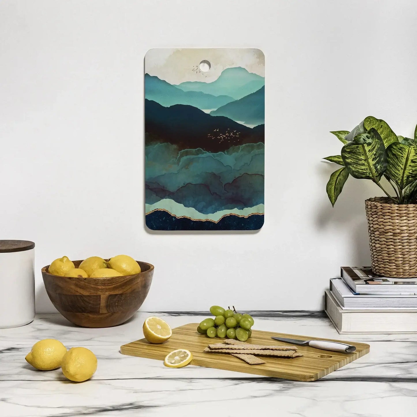 Indigo Mountains Bamboo Cutting Board