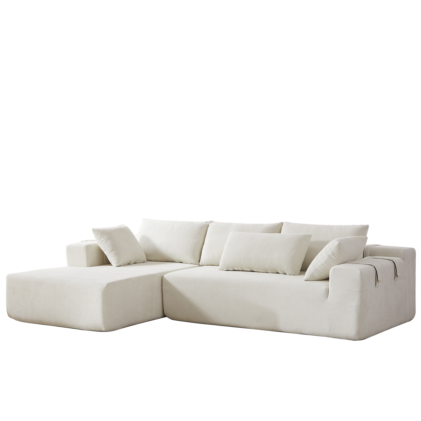 Modern Chenille Upholstered Sectional Sofa Couch Set,Modular 108' L Shaped Sectional Living Room Sofa Set With 6 Pillows,Free Combination Sofa Couch for Living Room,Bedroom(Left Chaise)