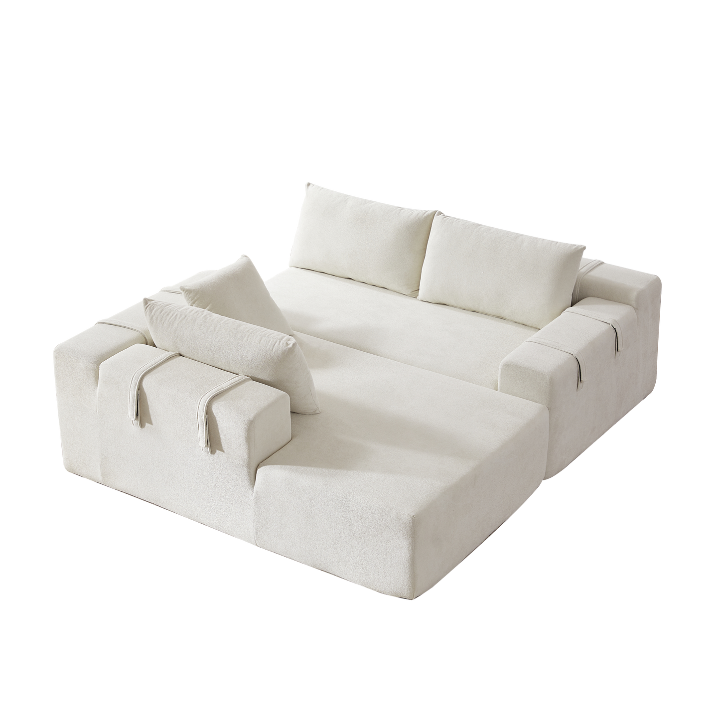 Modern Chenille Upholstered Sectional Sofa Couch Set,Modular 108' L Shaped Sectional Living Room Sofa Set With 6 Pillows,Free Combination Sofa Couch for Living Room,Bedroom(Left Chaise)