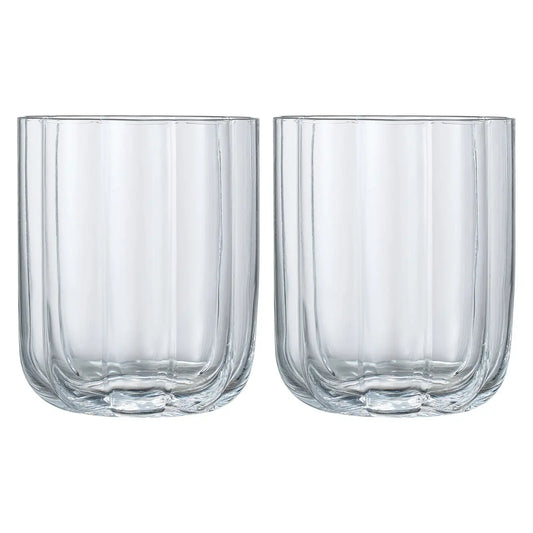 Flower Lowball Glassware, Clear, Set of 2
