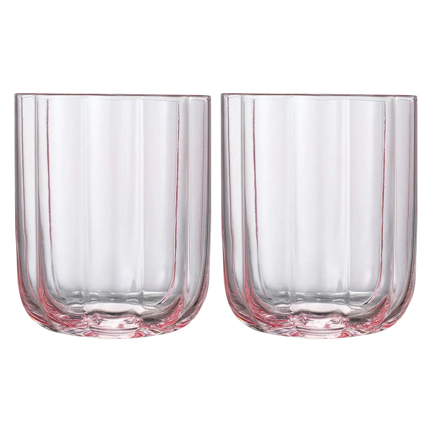 Flower Lowball Glassware, Pink, Set of 2