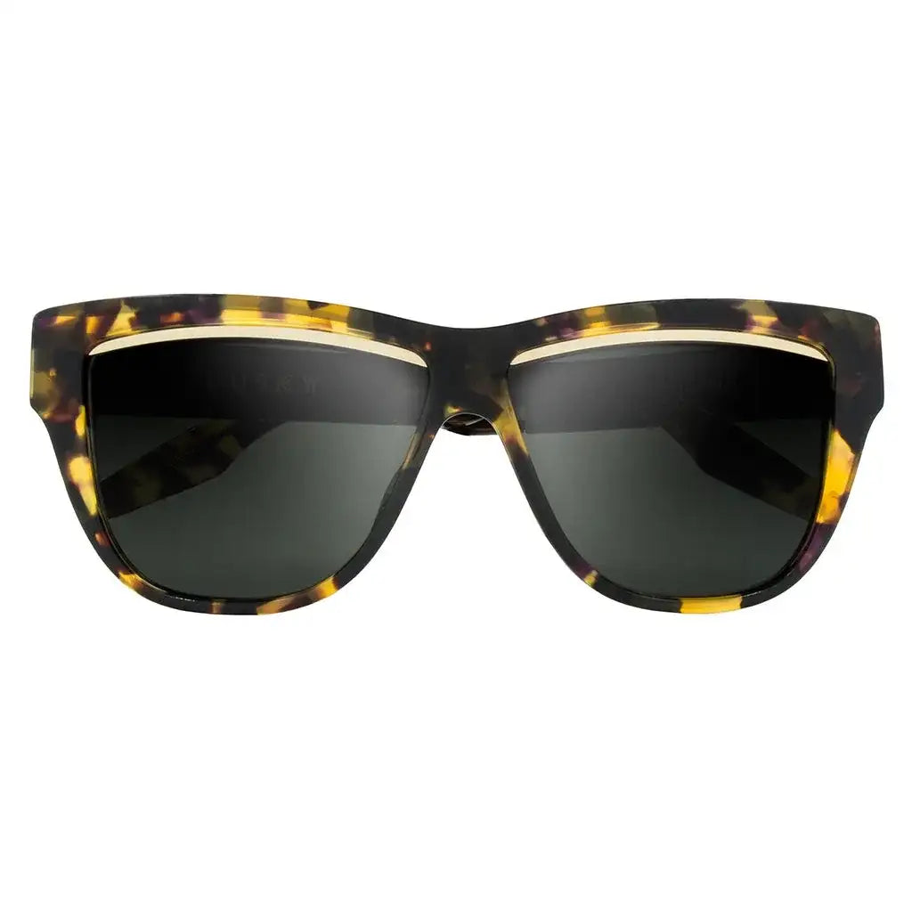 Dusky: Polished Vintage Tortoise - Brushed Black / Grey Lens