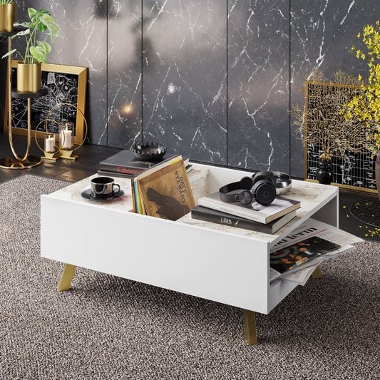 Frida Coffee Table - Ephesus Marble & Gold