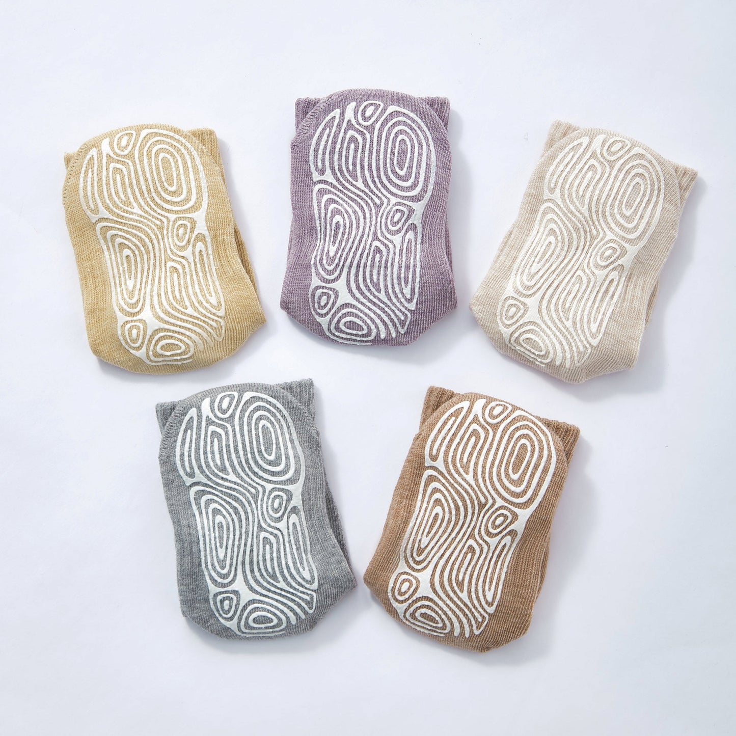 New- Organic Cotton Socks- Lavender & Lemon- 4 Pairs of Stay-On Baby & Toddler Non-Slip Socks