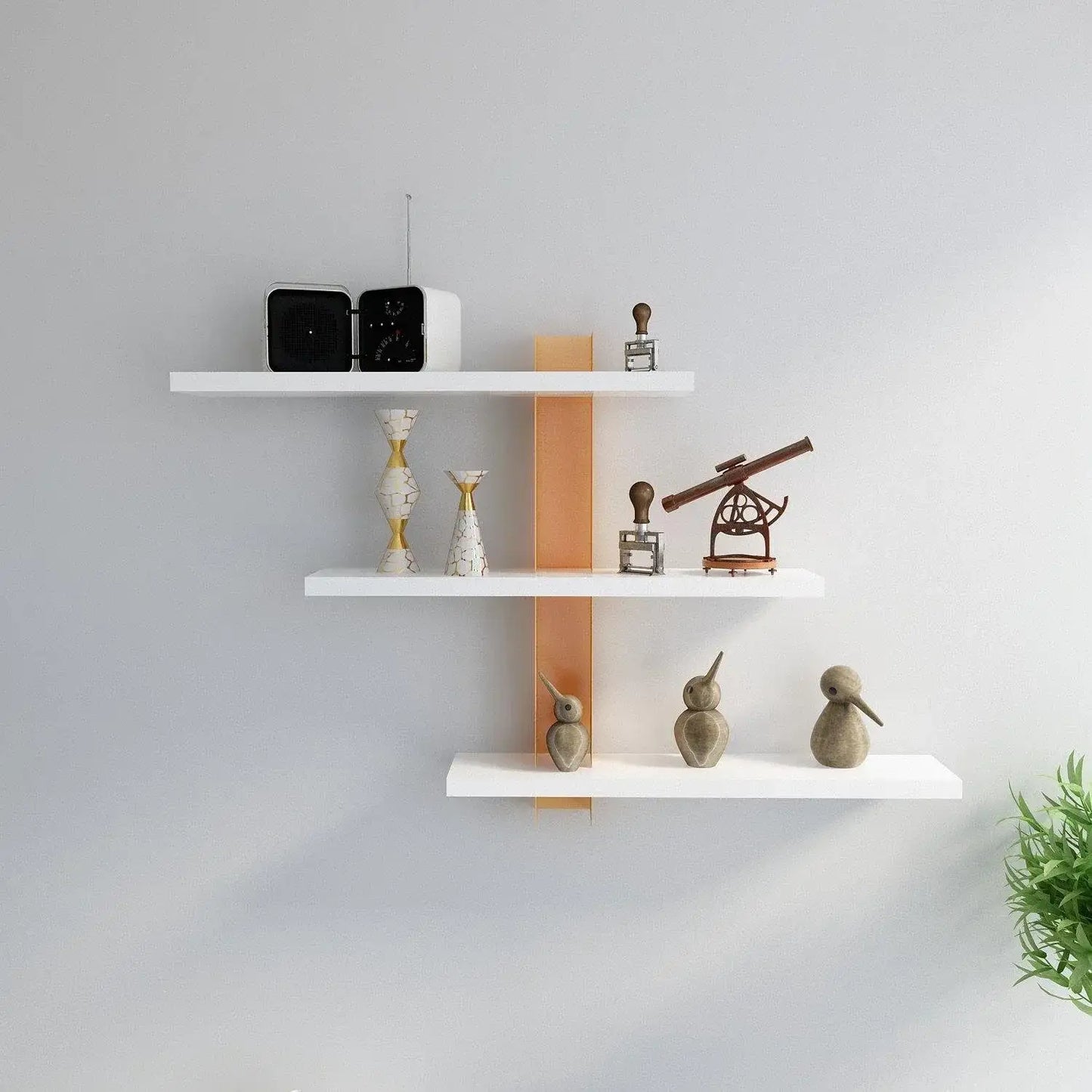 Mita 19'' Adjustable Metal Manufactured Wood Wall Shelf