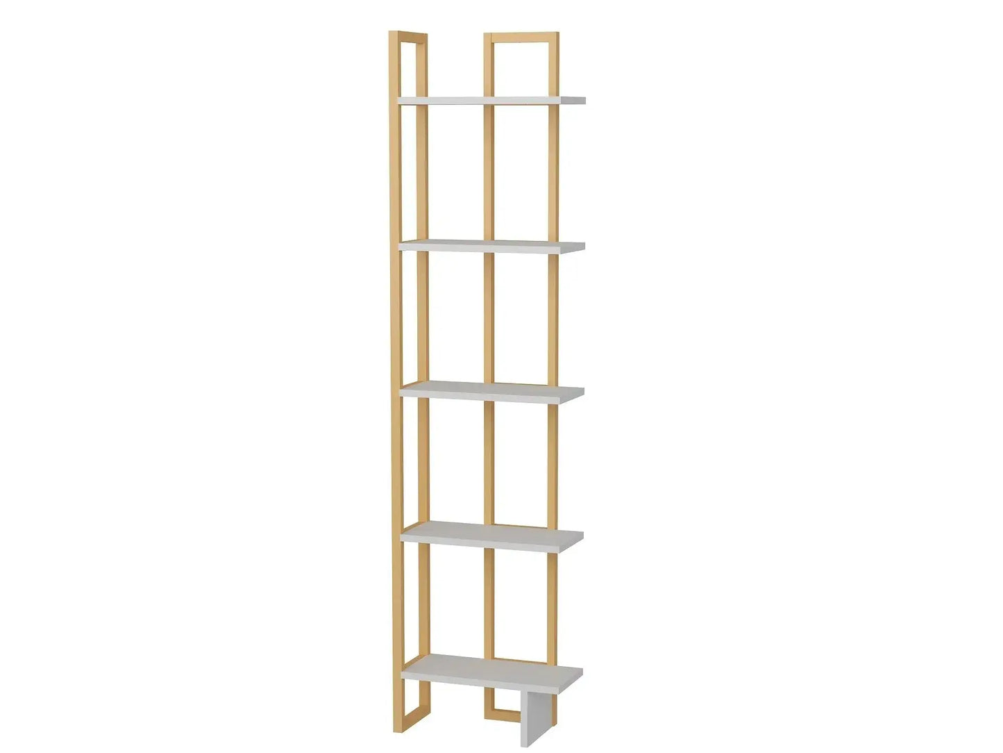 Alice 71" Tall Metal Manufactured Wood Bookcase | Corner Bookcase