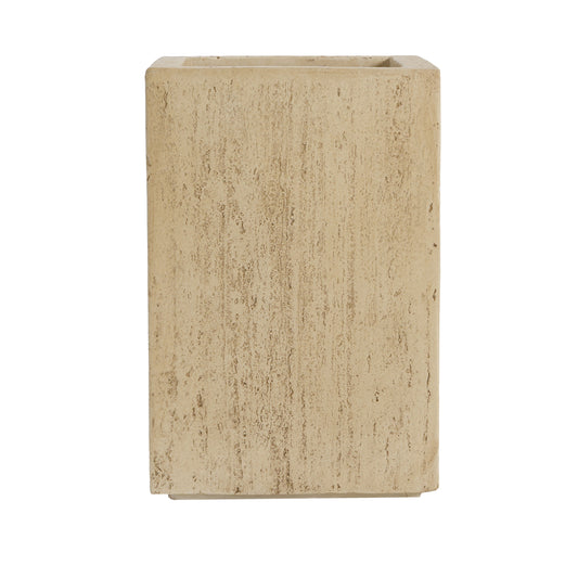 Handmade Travertine Planter Box, Antique Brown, Magnesium Oxide, 19.75'H