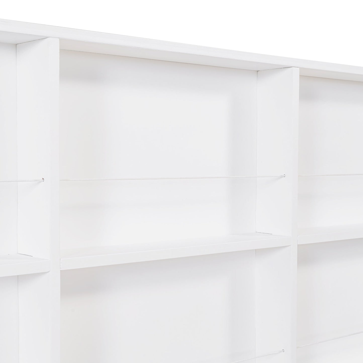 Wooden Full Size House Bed with Trundle,Kids Bed with Shelf, White (Old SKU: WF297070AAK)