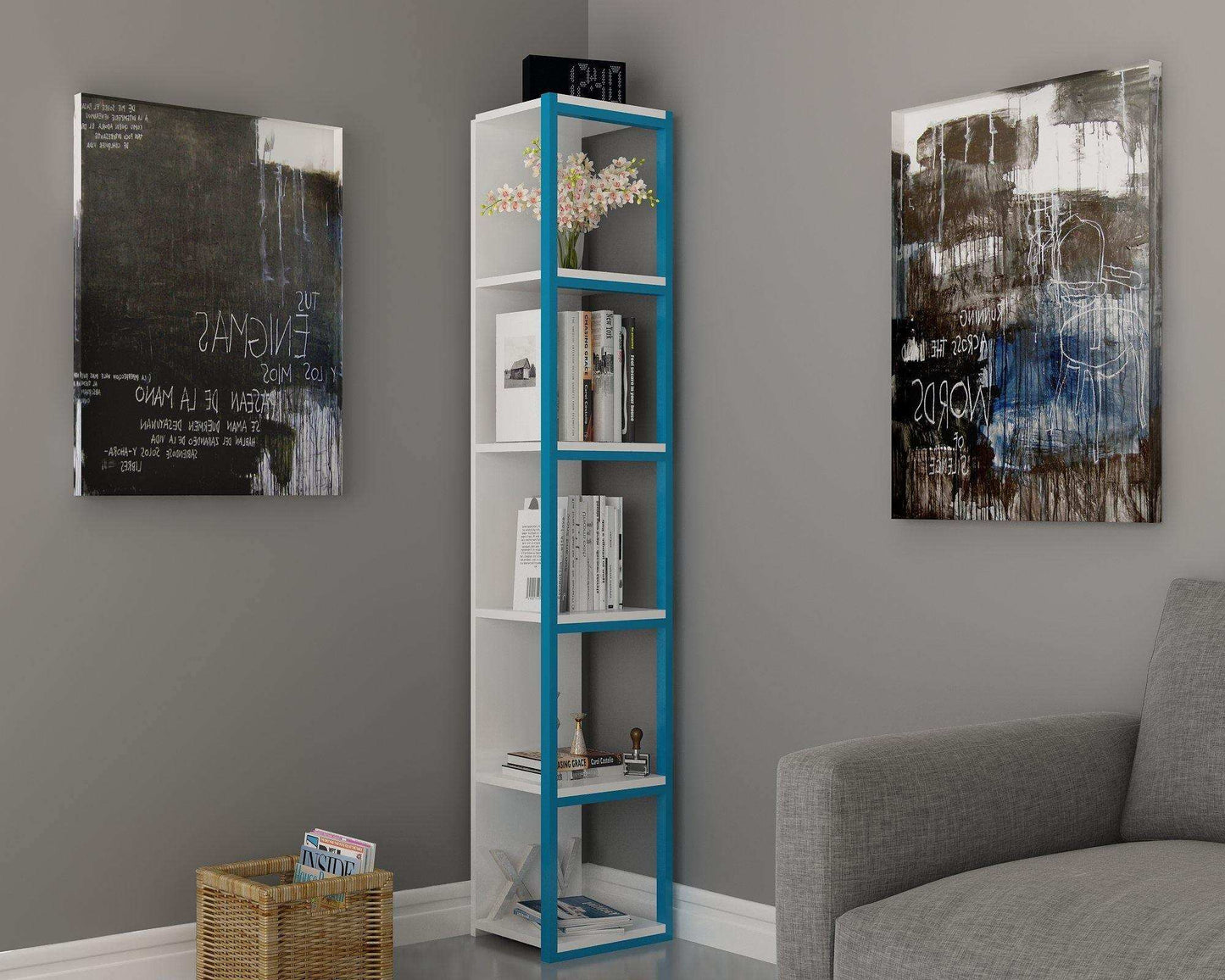 Texas 71" Tall Metal Manufactured Wood Bookcase