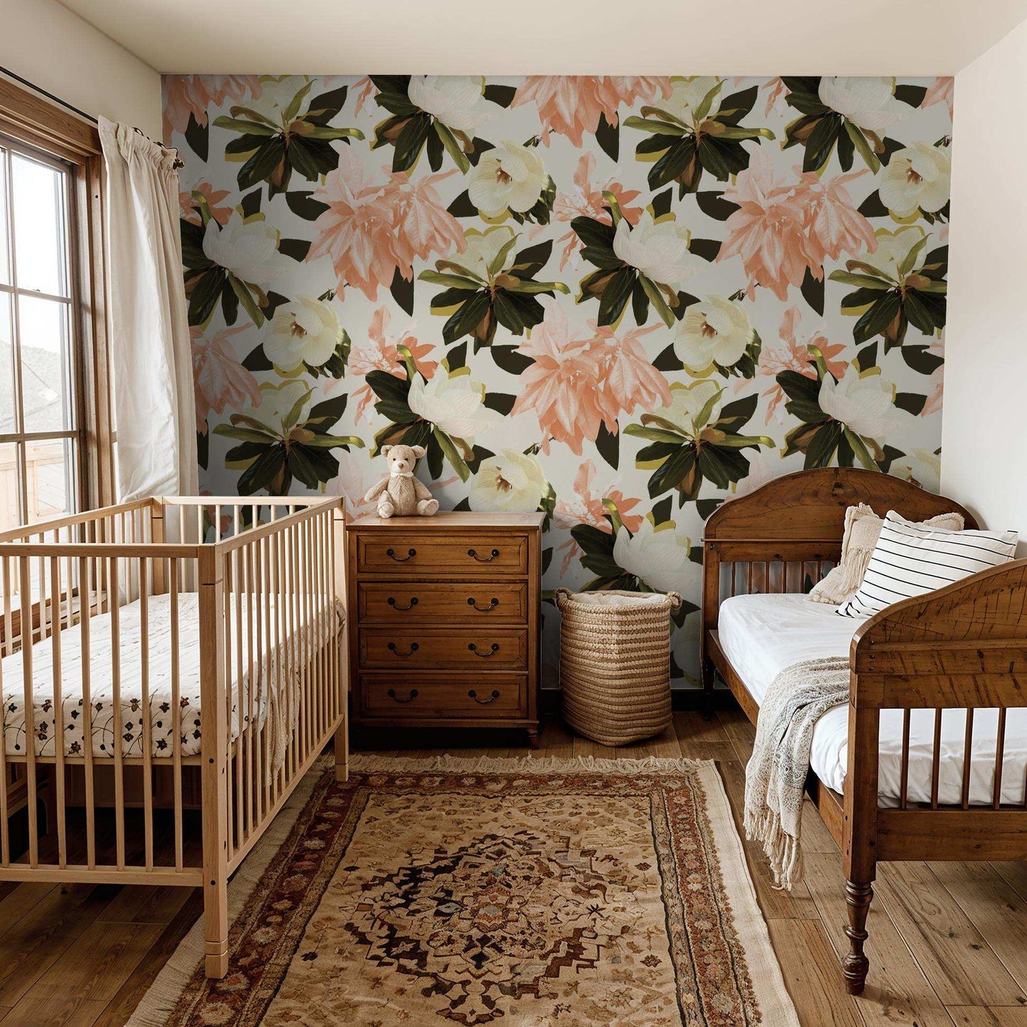 Magnolia Wallpaper, coral