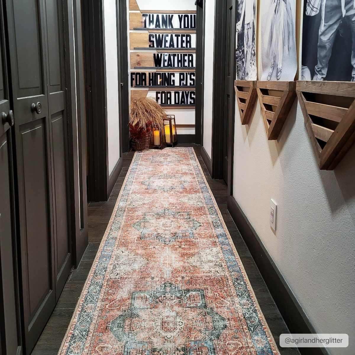 Rosman Distressed Washable Area Rug