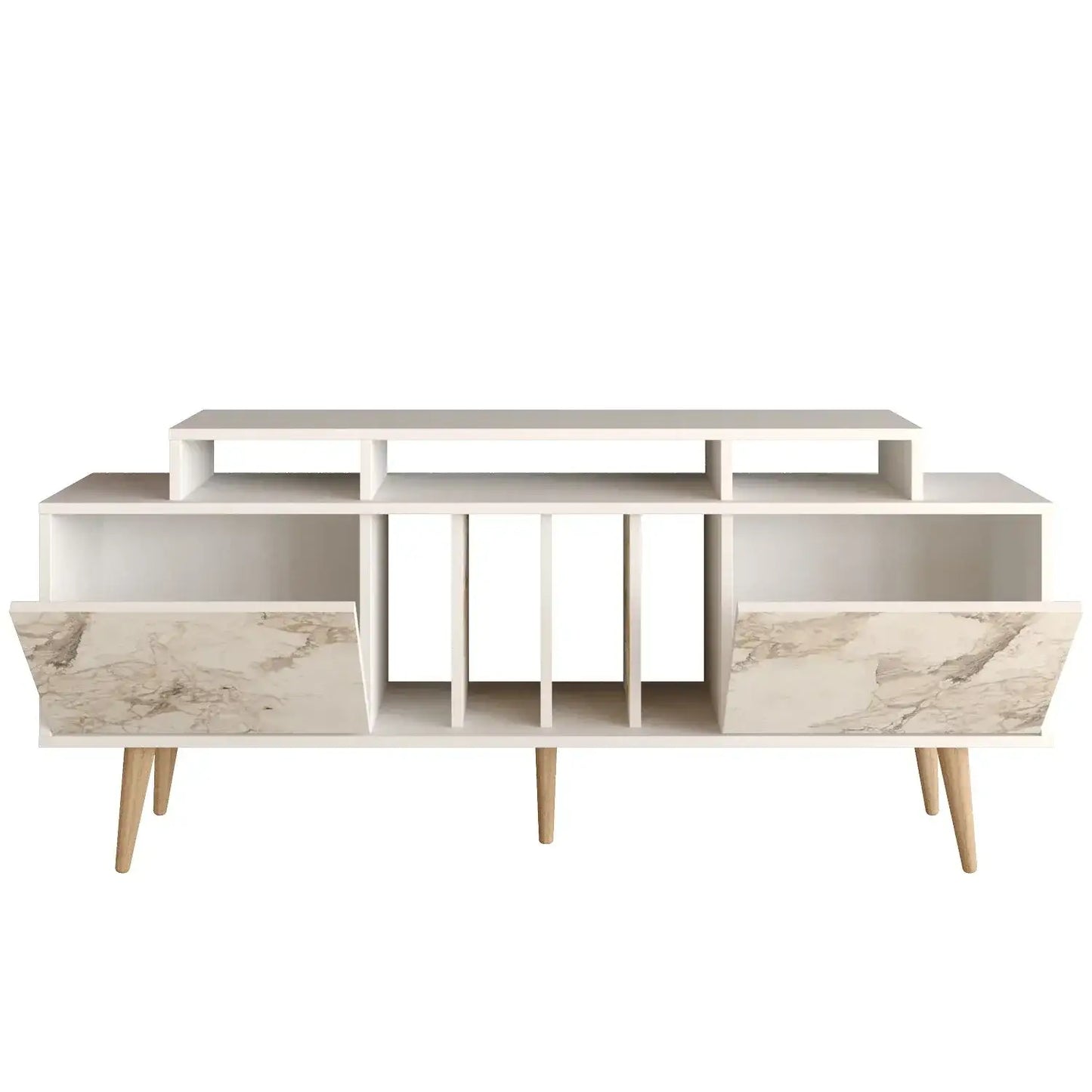 Char 63" TV Stand and Media Console with Cabinets and Shelves for TVs up to 72"