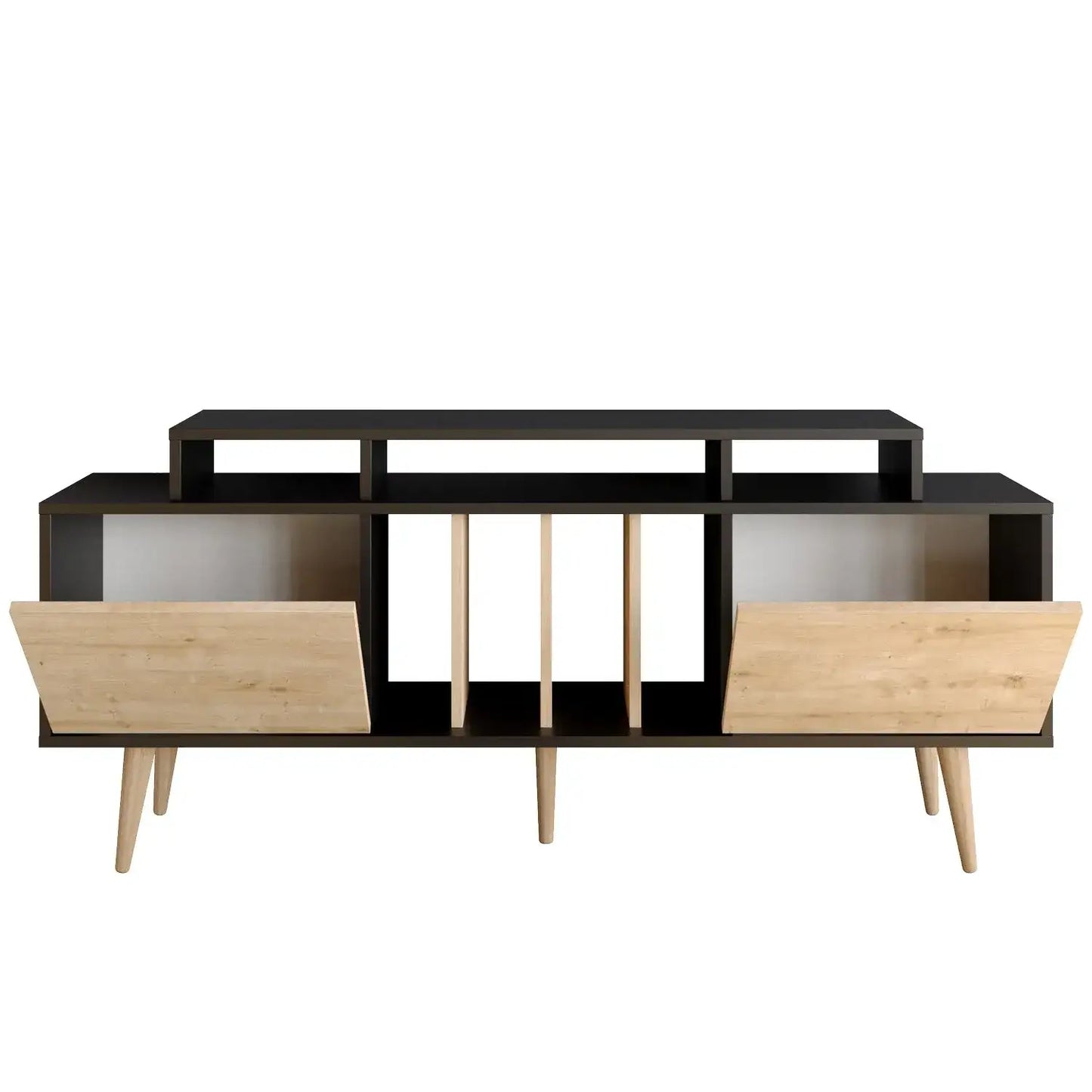 Char 63" TV Stand and Media Console with Cabinets and Shelves for TVs up to 72"