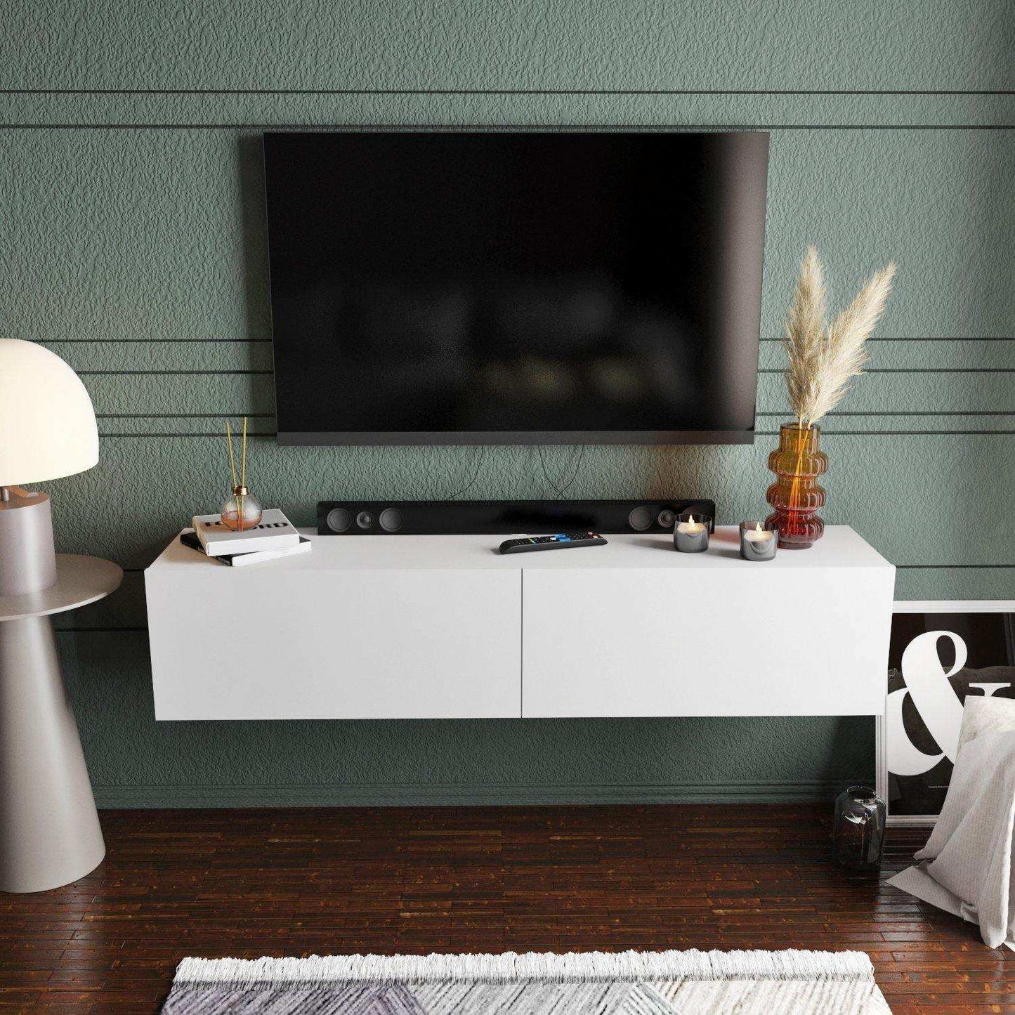Poling 63" Wide Floating TV Stand and Media Console for TVs up to 70"