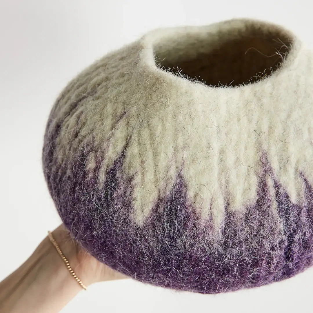 Violet Purple Decorative Wool Ukhamba Bowl