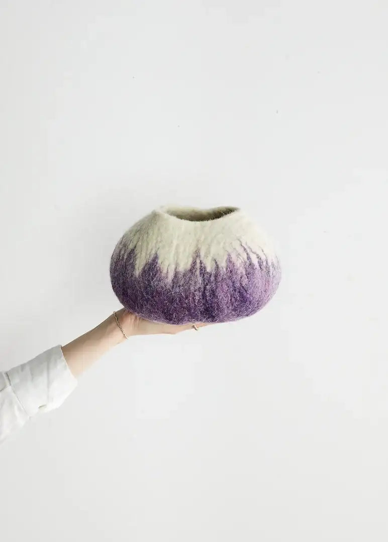Violet Purple Decorative Wool Ukhamba Bowl