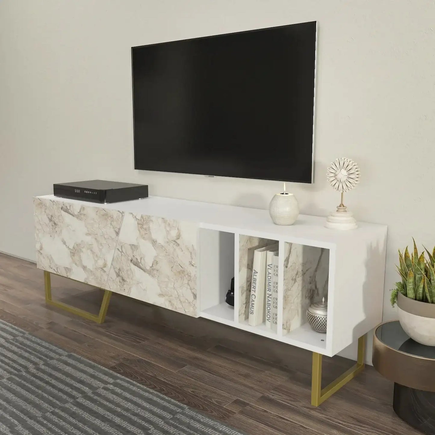 Linossa 59" Modern TV Stand Media Console fits TVs up to 65"
