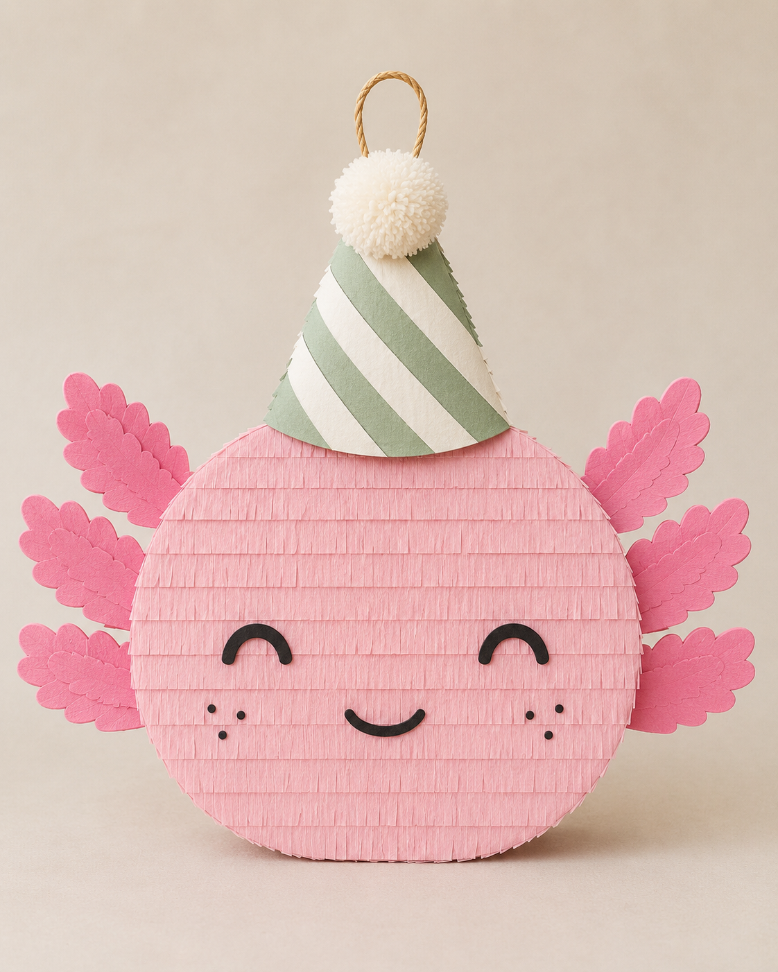 🦎 Party Axolotl Piñata – Handmade Pink Mexican Salamander Party Decoration for Birthdays & Unique-Themed Celebrations