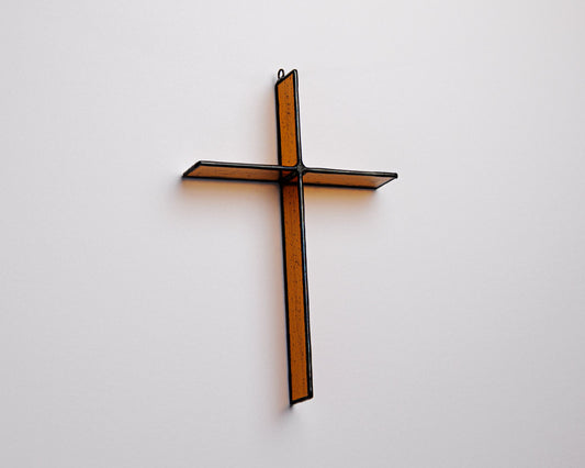 Burnt Amber Cross Suncatcher