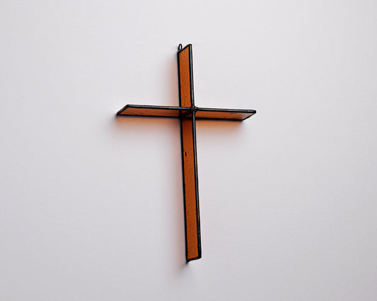 Harvest Orange Cross Suncatcher