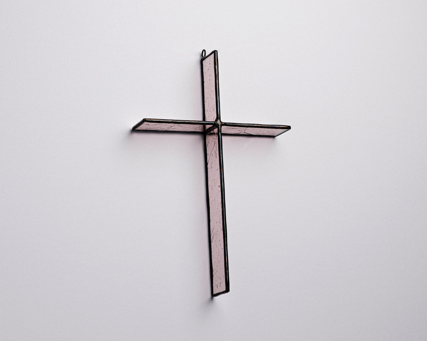 Rose Mist Cross Suncatcher