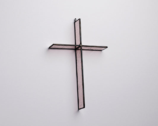 Rose Mist Cross Suncatcher