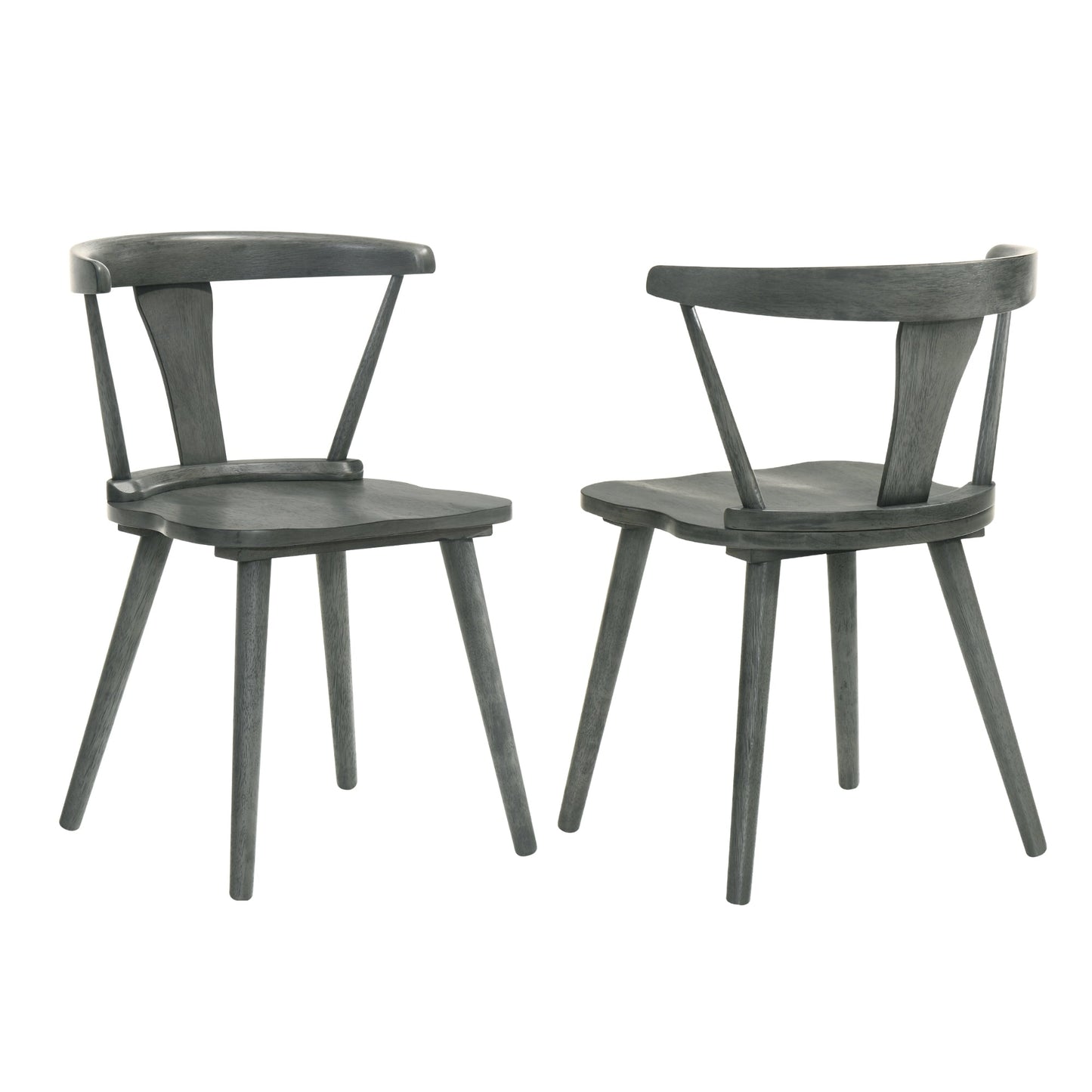 [Set of 2] Rustic Farmhouse Dining Chairs, Solid Wood Side Chairs for Kitchen & Dining Room, Easy Assembly