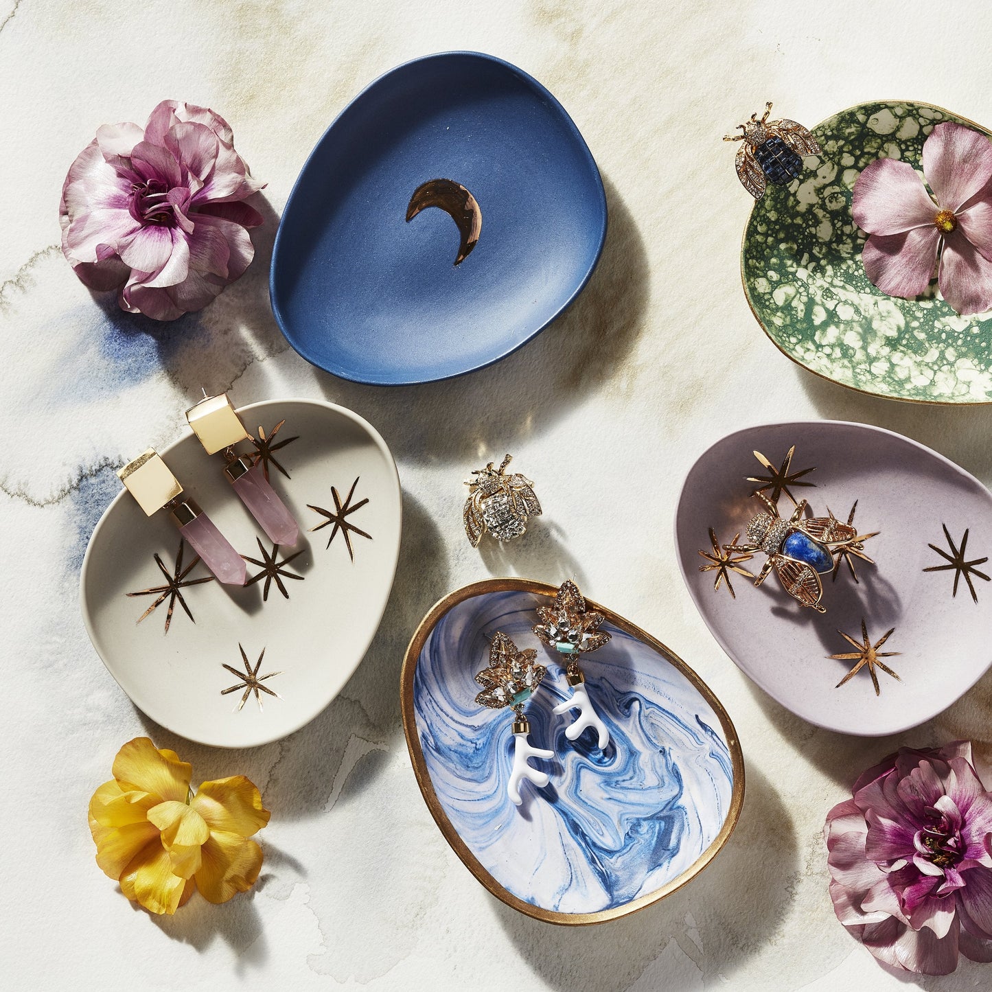 Moon porcelain ring dish