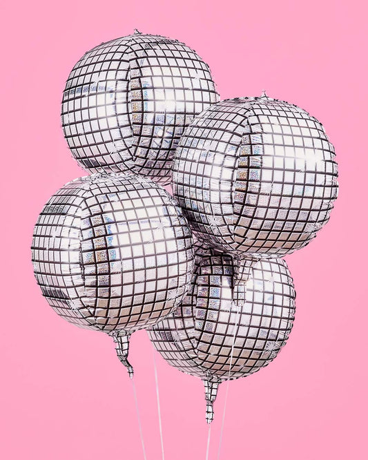 It's Disco, Baby! Balloons - 4 disco ball balloons