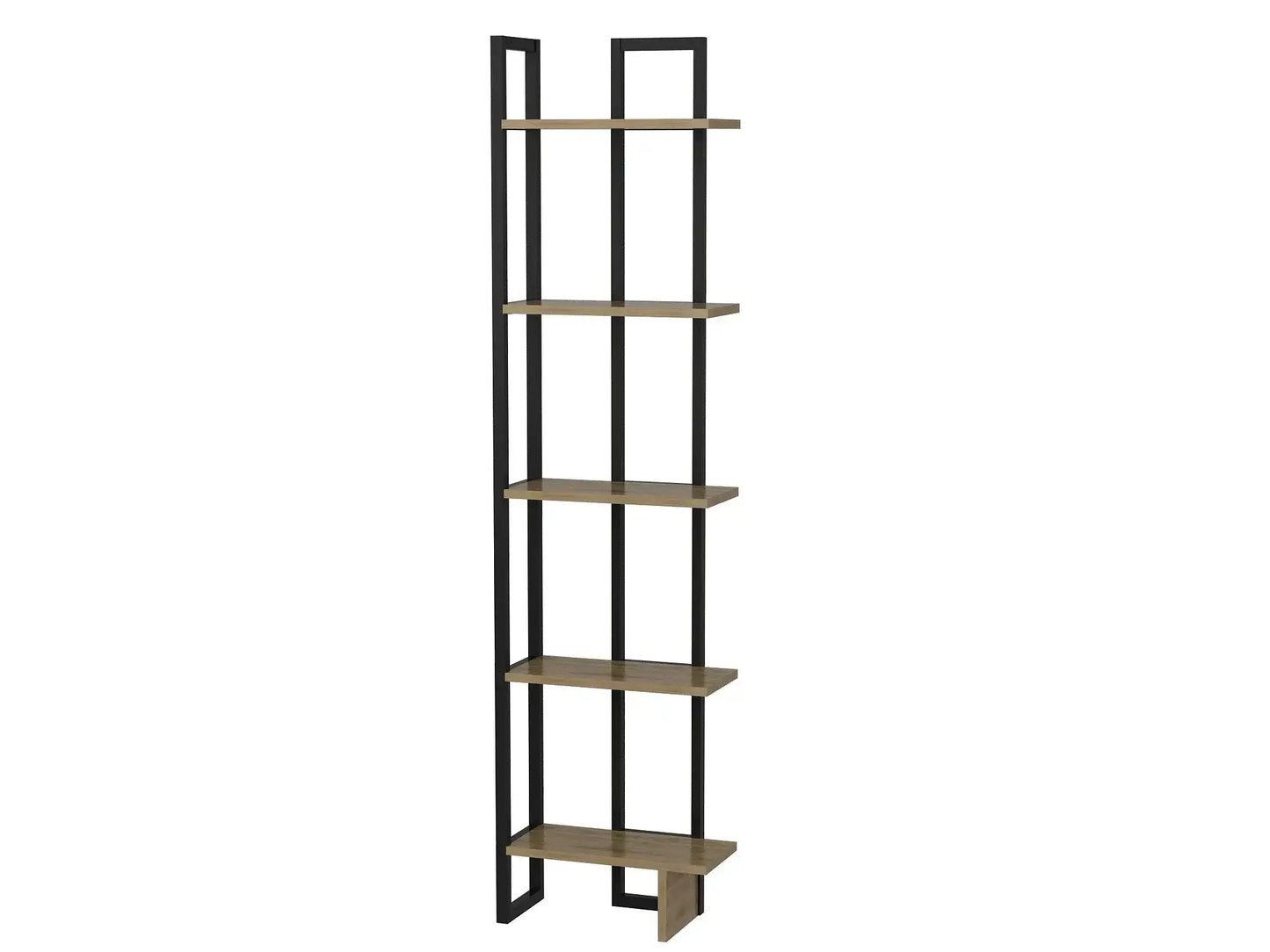 Alice 71" Tall Metal Manufactured Wood Bookcase | Corner Bookcase
